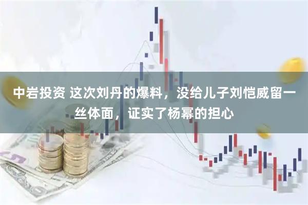 中岩投资 这次刘丹的爆料，没给儿子刘恺威留一丝体面，证实了杨幂的担心