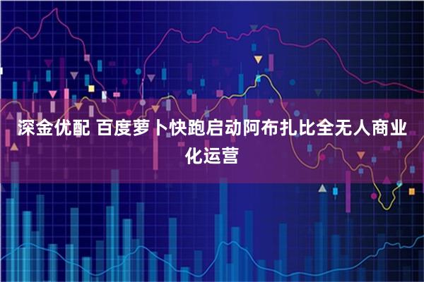 深金优配 百度萝卜快跑启动阿布扎比全无人商业化运营
